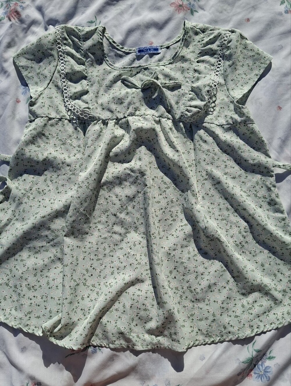 Sage Green Ditsy Floral Babydoll Nursing Top